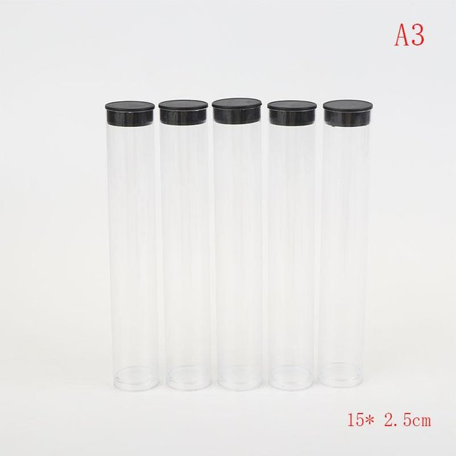 Binchi Outdoor Product Kunststoff-Zylinderbehälter mit Deckel, transparent, Durchmesser: 5,0 cm, Höhe: 15,0 cm - Bild 1