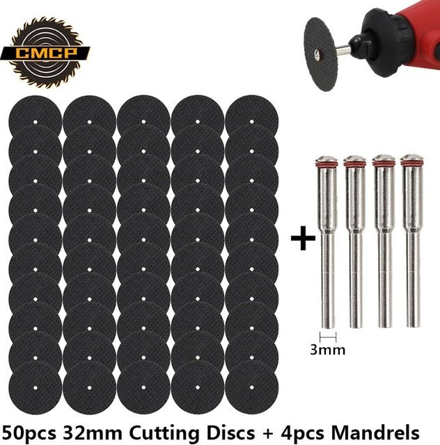CMCP Schleiftrennscheibe mit Dornen 32 mm für Dremel-Zubehör zum Schneiden von Metall und für Drehwerkzeuge, Schwarz - Bild 1