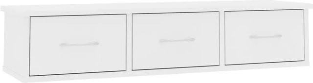 vidaXL Wand-Schubladenregal aus Holzwerkstoff in Weiß, B/T/H: 88 x 26 x 18,5 cm - Bild 1