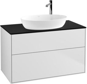 V&B Waschtischunterschrank Finion mit Wandbeleuchtung, Farbe: Weiß lackiert, B: 100 cm, T: 50,1 cm - Bild 1