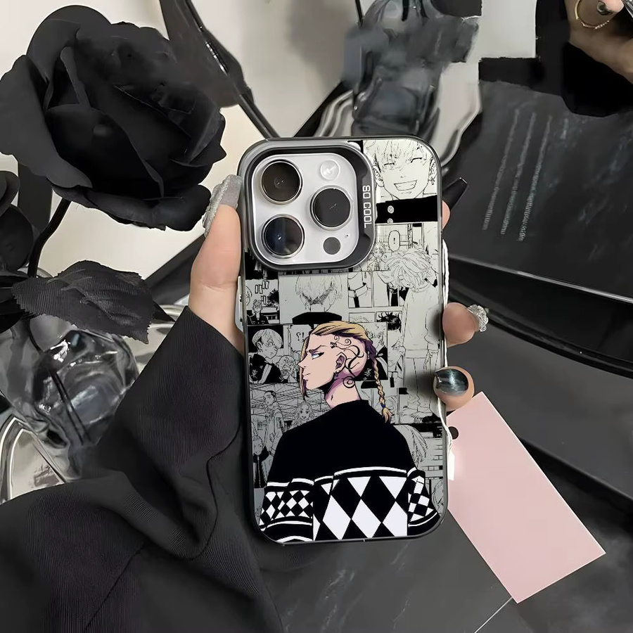Anime Tokyo Revengers Draken Handyhülle für iPhone 11 bis 17 Pro Max, mehrfarbig, mattes Laser Metallic Aurora Design - Bild 3