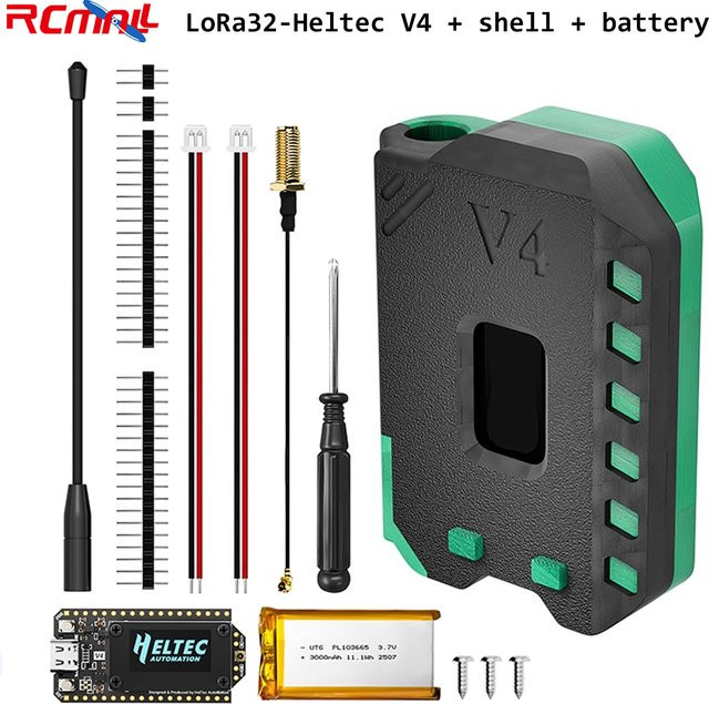 Heltec LoRa32 V4 Meshtastic Dev-Board mit GPS, ESP32, WiFi, Bluetooth, SX1262 LoRa, 0,96 Zoll OLED und Batterie in Schwarz - Bild 1