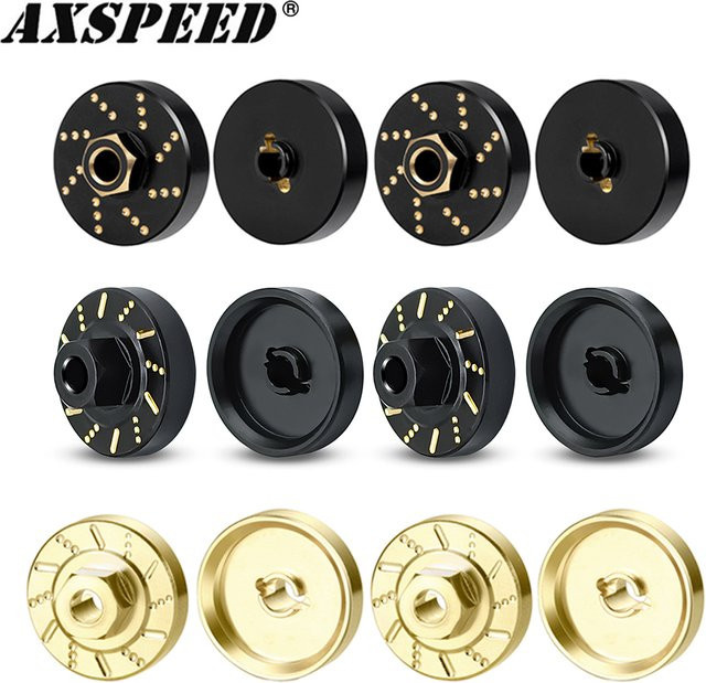 AXSPEED Rad-Sechskant-Nabenadapter Messing Gegengewicht, 4-teiliges Set, 1:18 - Bild 1