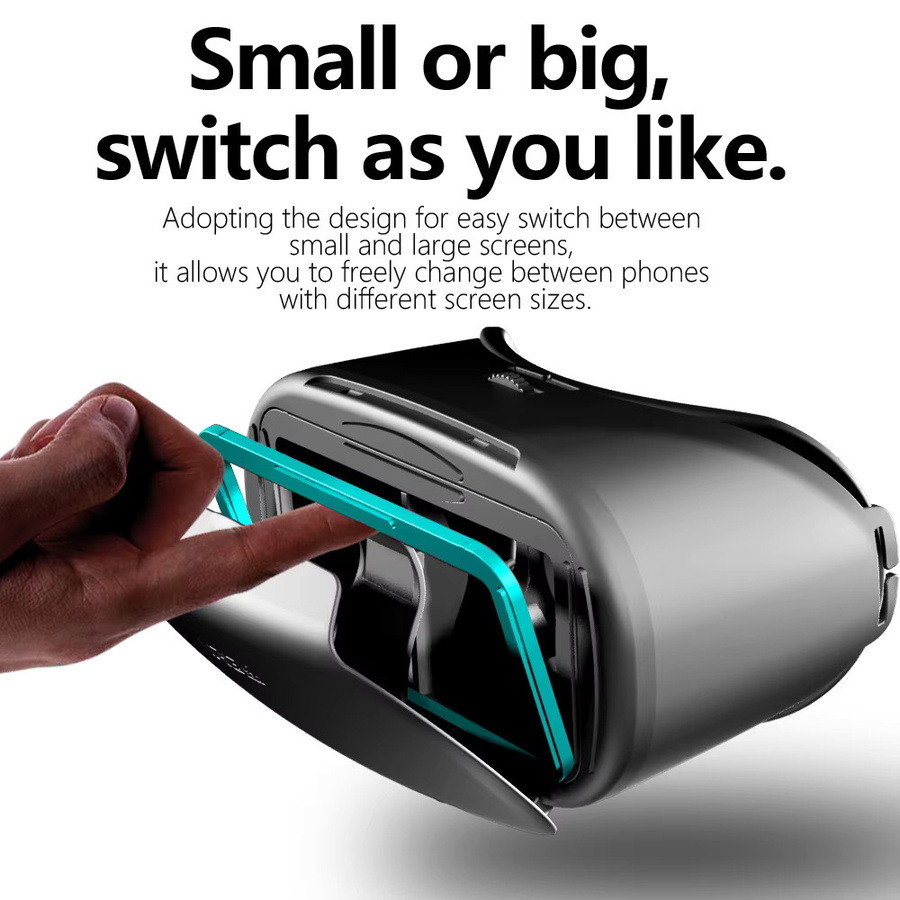 AyeBeau 3D Virtual Reality VR-Brille für iPhone und Android Smartphones in Schwarz mit echten Linsen - Bild 3