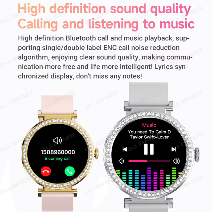 HW12 Smartwatch für Damen in Silber mit HD-Bildschirm, Herzfrequenzmessung und Sprachanruffunktion für Android und iOS - Bild 4