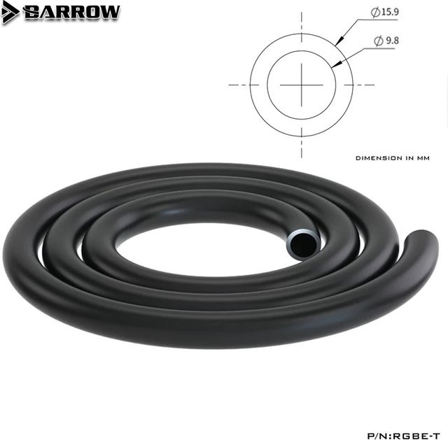 Server Pro Wasserkühler EPDM-Schlauch RGBE-T, Farbe: Schwarz, B/D/H: 9,8 x 15,9 mm - Bild 1