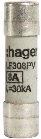 Hager LF308PV Feinsicherung Silber, 10 Stück, Durchmesser: 10 mm, Länge: 38 mm - Bild 1