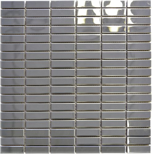HuH Mosaikfliese Urban silberfarben aus Edelstahl, B/L: 30,5 x 29,8 cm - Bild 1