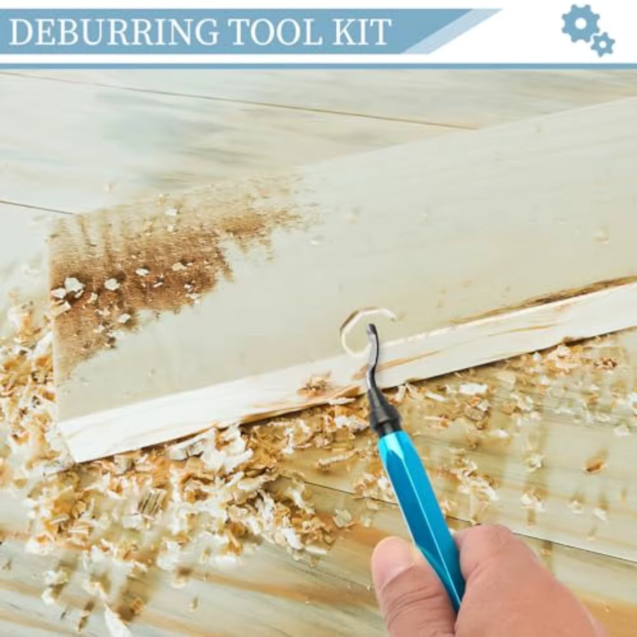 DAZZLEEX Entgratungswerkzeug Blau mit Aluminiumgriff und 12 Klingen für Kunststoff und Metall - Bild 2