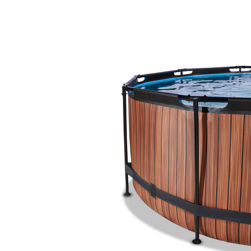 EXIT Wood Pool mit Sandfilterpumpe und Abdeckung, Braun, Durchmesser: 360 cm, Höhe: 122 cm - Bild 2