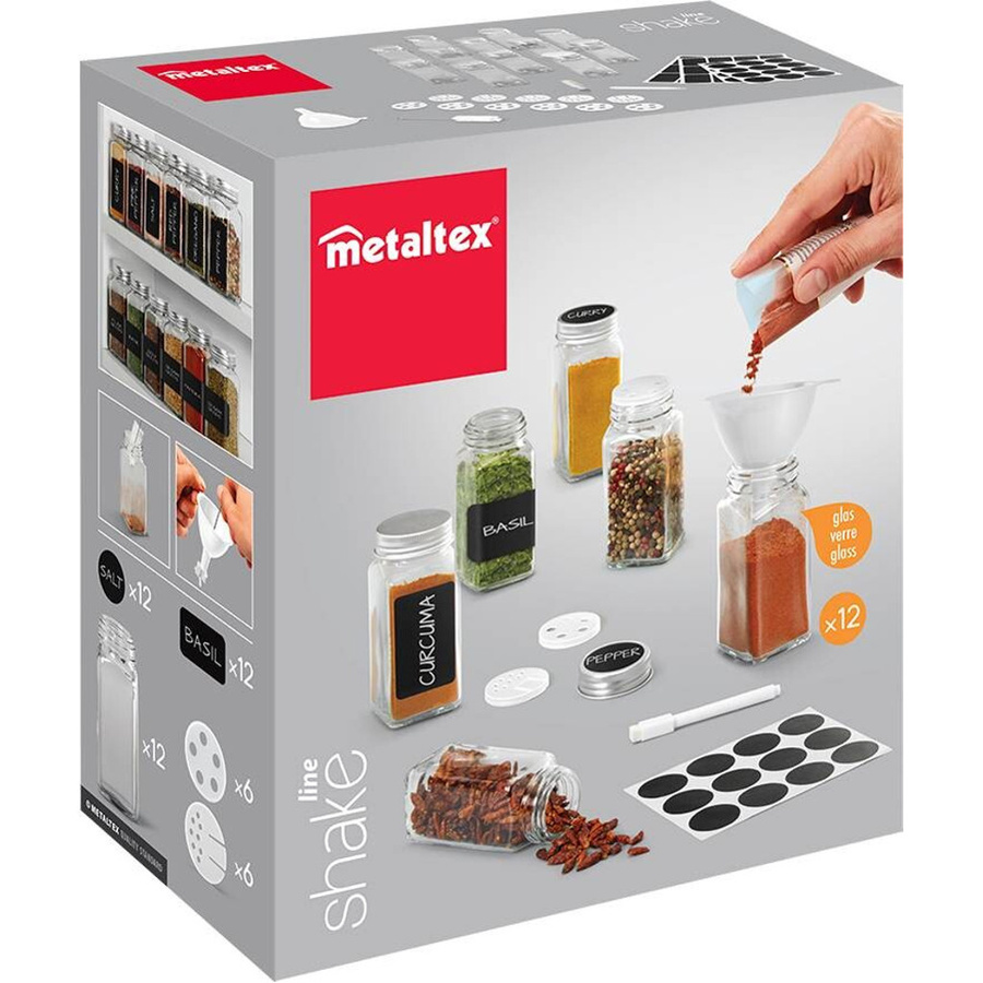 Metaltex Gewürzstreuer-Set aus transparentem Glas - Bild 2