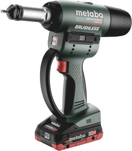 Metabo Akku-Nietmutternpistole NMP 18 LTX BL M10 in Grün mit 2 Akkus à 4Ah und Ladegerät - Bild 1
