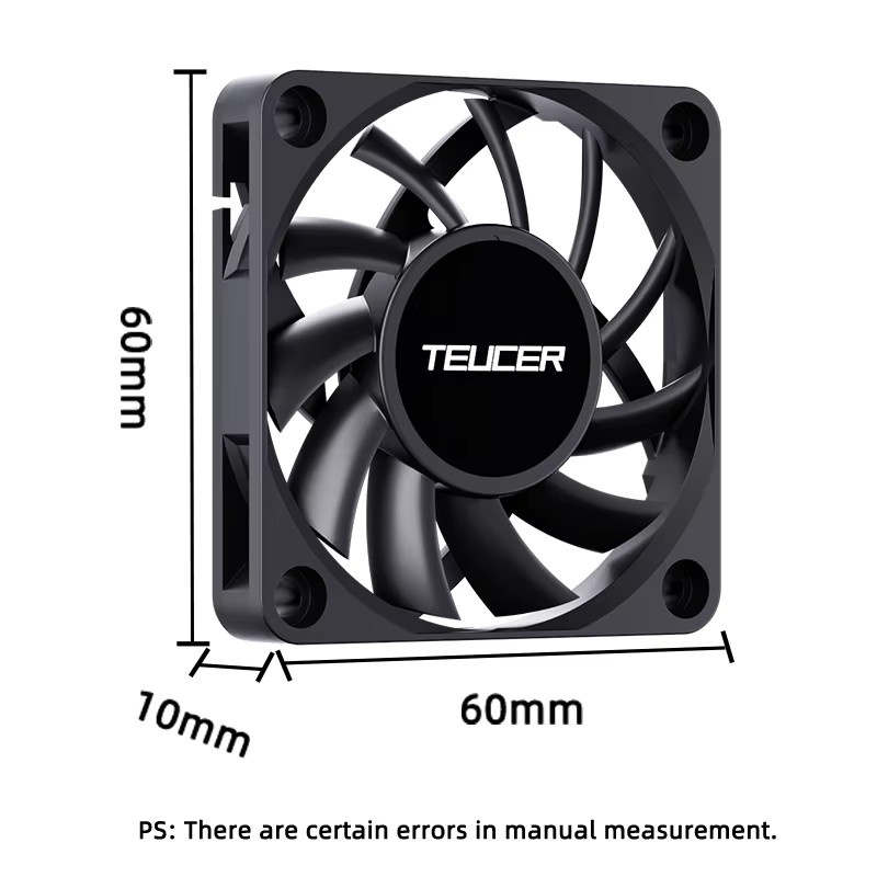 Teucer UT-6010 Computer-PC-CPU-Gehäuselüfter in Schwarz, 6 cm, DC 12 V, 3-polig, mit hydraulischem Lager und 3500 U/min - Bild 6