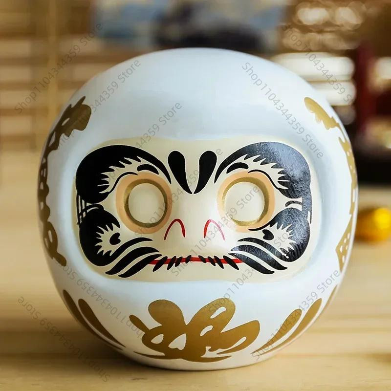 Japanische Daruma-Statue aus Keramik von Yiran Furniture als Glücksbringer und Zen-Ornament, Tischdekoration Höhe: 10,2 cm - Bild 3
