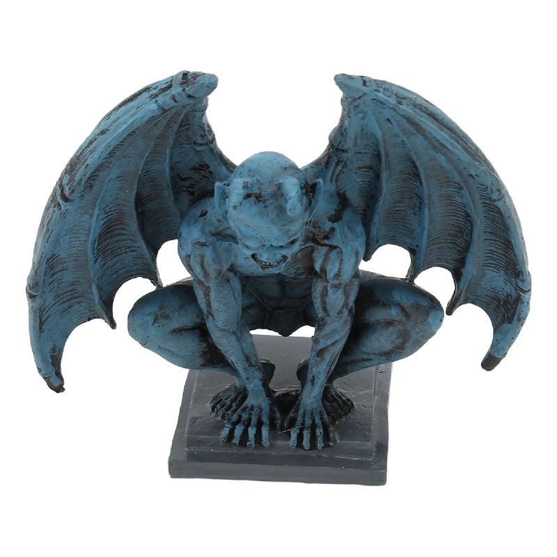 Tooarts Wasserspeier-Statue Gotische Skulptur aus Kunstharz in Blau - Bild 3