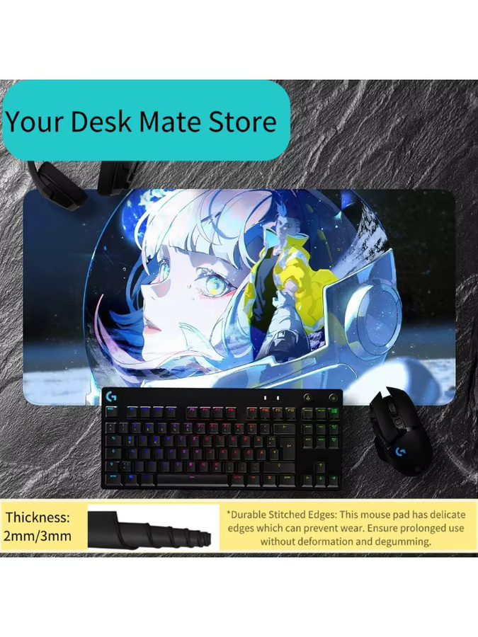 Bandai Cyberpunk Edgerunners Anime Mauspad in Multicolour, rutschfestes und verdicktes Gaming-Schreibpad mit Kanten für Büro und Gaming - Bild 2