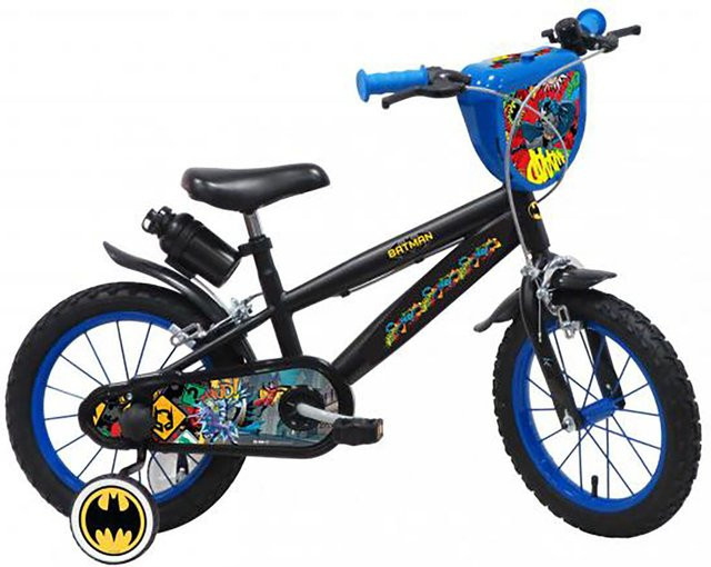 TPFSports DC Batman Kinderfahrrad, 14 Zoll, Schwarz - Bild 1