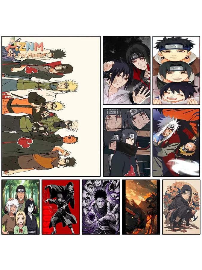 Kayou Naruto Anime Leinwandgemälde Akatsuki Itachi Sasori Jiraiya Wandkunstdruck Mehrfarbig ohne Rahmen - Bild 6