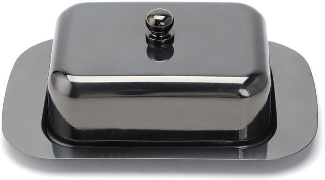 ECHTWERK Butterdose aus Edelstahl in Schwarz, 0,275 l, B: 13 cm, T: 19 cm, H: 7 cm - Bild 1