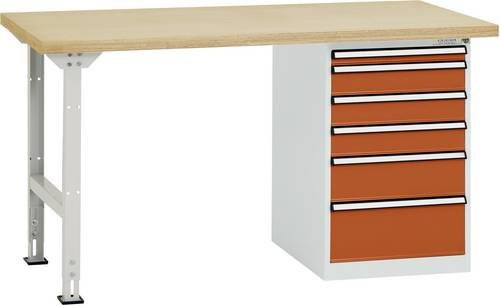 Manuflex Werkbanksystem TP5090.2001 in Orange (RAL 2001), B/T/H: 300 x 200 x 80 cm - Bild 1
