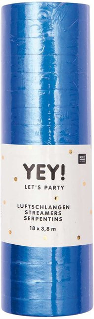 Rico Design Luftschlangen aus Papier in Blau Matt, 3,8 m für deine Party - Bild 1