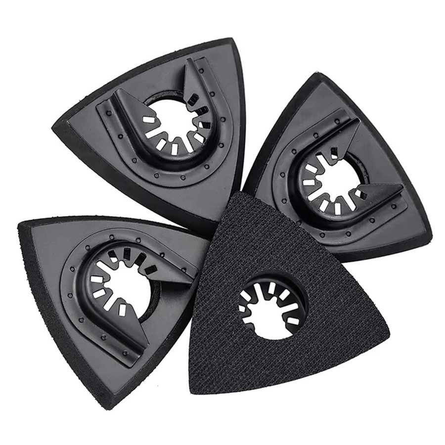 4er-Set Dreieckige Schleifpads für Oszillierende Multi-Tools, Durchmesser: 80 mm, Farbe: Schwarz - Bild 3