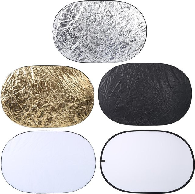 KONNWEI 5 in 1 Tragbarer Hintergrundkarton und Reflektor mit Lichtdiffusorscheibe, Grau, B: 150 cm, H: 100 cm - Bild 1