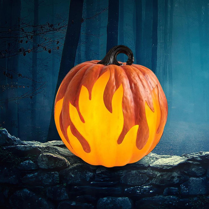 Batteriebetriebene Halloween Kürbislaterne Jack O Lantern in Orange und Braun von TOMTOP JMS als Tischdeko - Bild 2