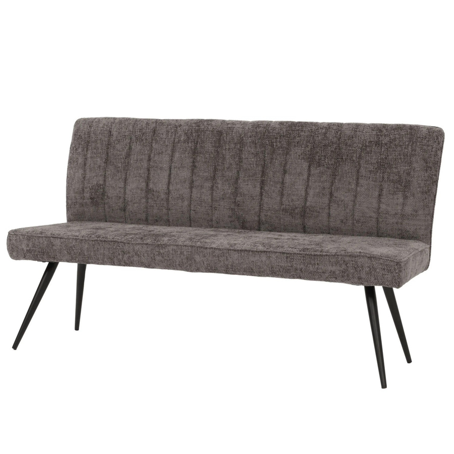 Sitzbank MCW-K16 Polsterbank mit Rückenlehne aus Chenille und Metallgestell, grau-braun, B: 160 cm, H: 90 cm, T: 60 cm - Bild 3