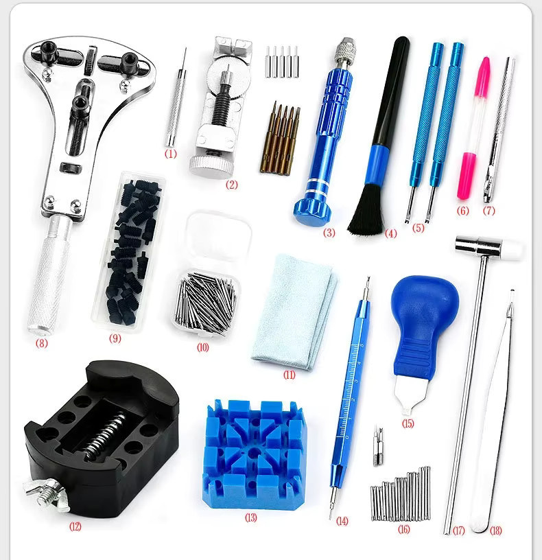 Uhr Reparatur Tool Kit, Link Pin Remover, Shell Opener, Batterie Ersatz Set - Bild 2