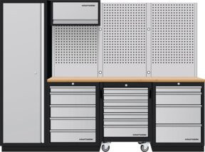Kraftwerk Mobilio 4er Kombi Hochschrank mit Lochwand in Buche und Multiplex - Bild 1
