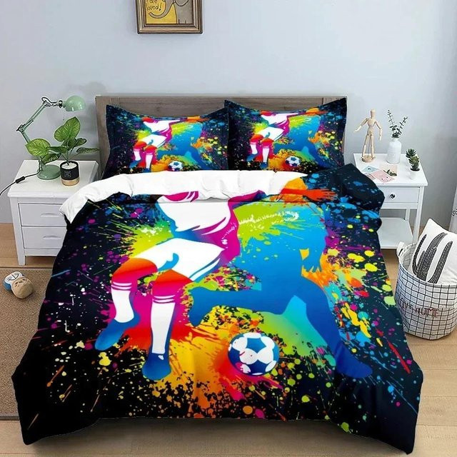 Lodestar Fußball Bettwäsche Set mit 3D-Design für Kinder, 2-teilig, Mehrfarbig, B/H: 70 x 133 cm - Bild 1