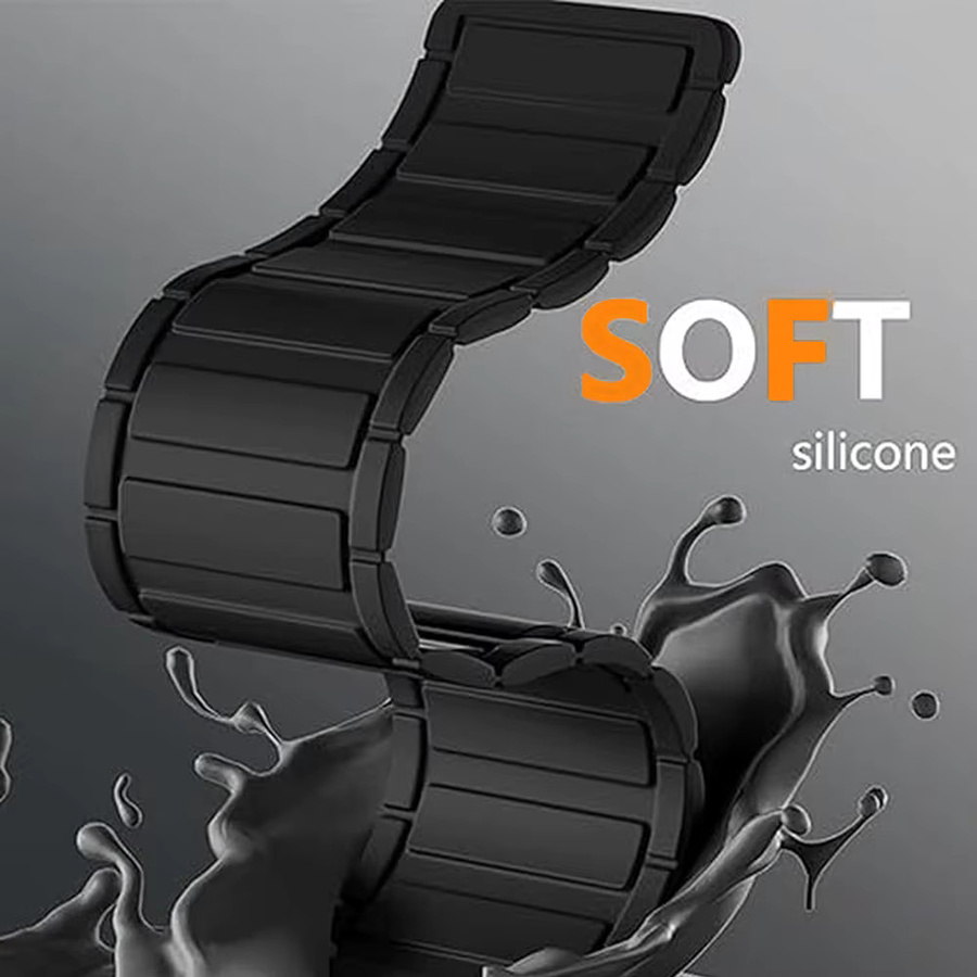 Realme Uhrenarmband Silikon, Magnetische Schleife, Schwarz, Unisex - Bild 6