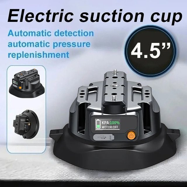 Ideaway Elektrische Auto-Pumpe mit Saugnapf und Kamerahalterung in Schwarz - Bild 1