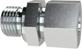 Riegler Gerade Einschraubverschraubung G 1/2 Zoll für Rohr Durchmesser 10 mm, verzinkter Stahl, Silber - Bild 1