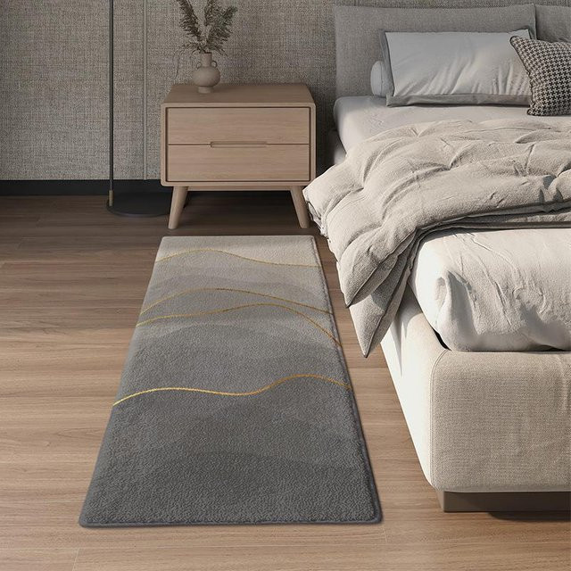 Moderner Plüschteppich Karpetti in Grau, weich und flauschig für Wohnzimmer und Schlafzimmer, B/T: 50 x 120 cm - Bild 1