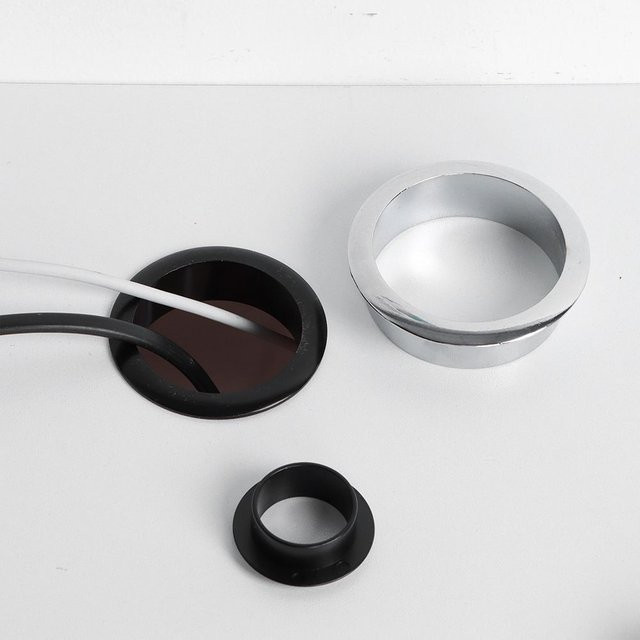 Kabelklemme aus Zinklegierung in Silber zur Kabelorganisation für Schreibtisch und Computer-Tische - Bild 1