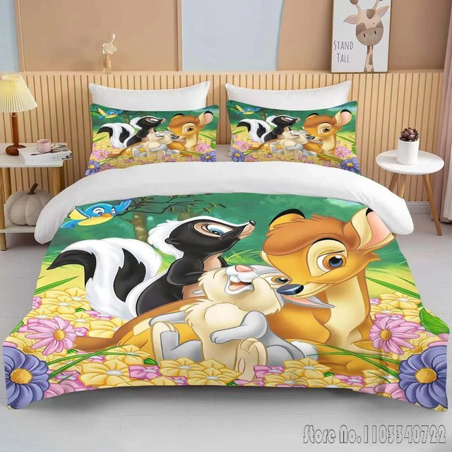 Bambi Bettwäsche-Set aus Mikrofaser mit Motiv, Multicolor, B/H: 140 x 210 cm - Bild 1