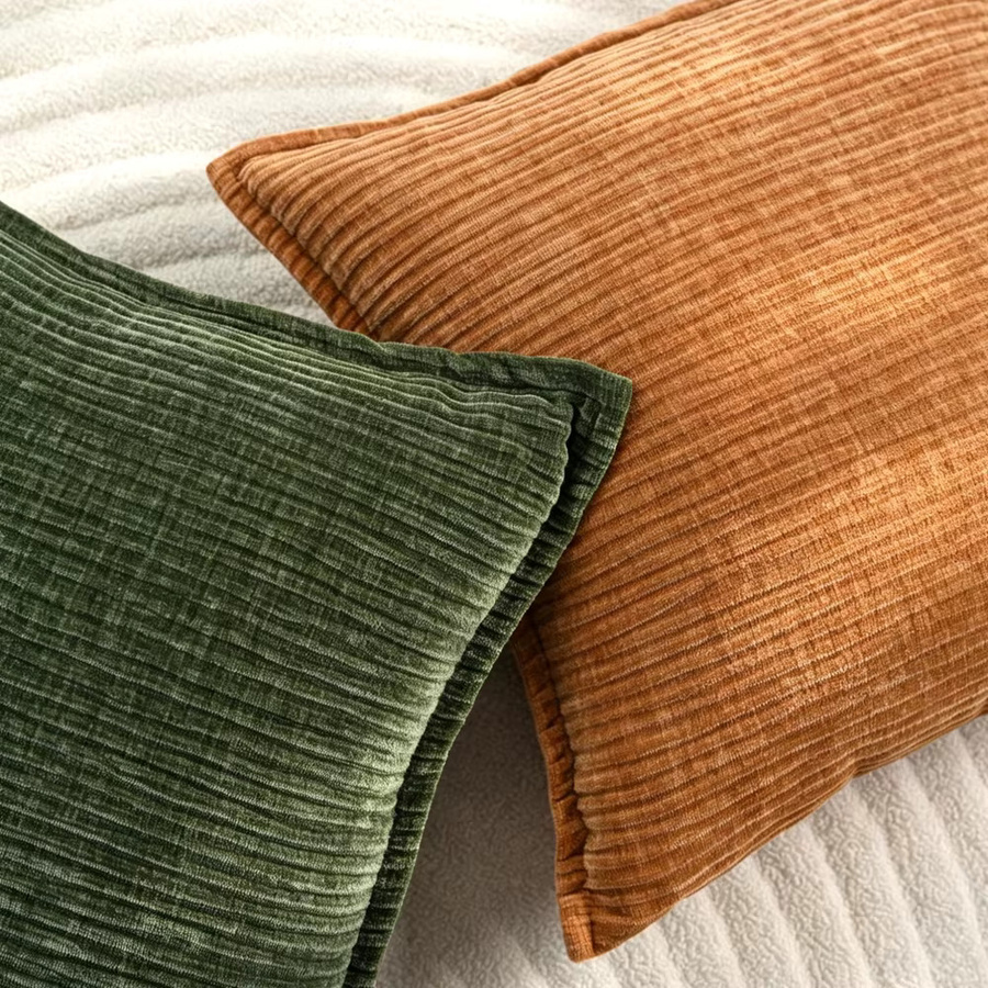 BUYNOW Chenille-Kissenbezug gestreift quadratisch B/T/H: 30 x 30 x 30 cm - Bild 2