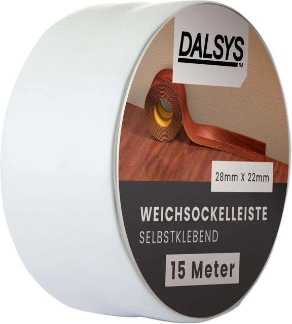 Dalsys Weichsockelleiste selbstklebend aus PVC in Grau, 15 m Länge - Bild 1