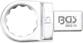 BGS Einsteck-Ringschlüssel aus Chrom-Vanadium in Silber, 15 mm, Aufnahme 9 x 12 mm - Bild 1