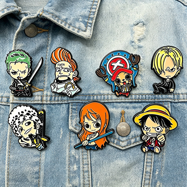 Bandai One Piece Anstecknadeln, 7-teiliges Set, Emaille-Pins - Bild 1