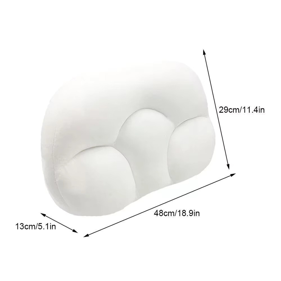 Ergonomisches STAWHO Wolkenkissen aus Memory-Schaum in eiförmiger Form, weiches 3D-Schlafkissen für Erwachsene in Grau und Weiß - Bild 2
