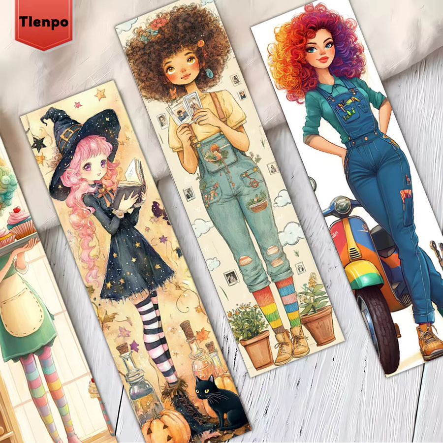 32 Stück Regenbogen-Mädchen-Lesezeichen von tlenpo in Multicolour mit kreativen künstlerischen Designs aus Papier - Bild 2