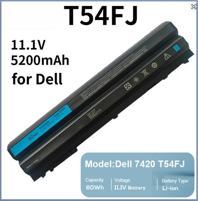Dell Laptop-Akku T54FJ M5Y0X 8858X in Schwarz für Latitude E6420 E6430 E6520 E6530 E5420 E5520 E5530 und Inspiron 14 - Bild 1