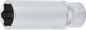 BGS Steckschlüssel-Einsatz Super Lock tief Antrieb Innenvierkant 6,3 mm 1/4 Zoll SW 12 mm silber aus Edelstahl - Bild 1