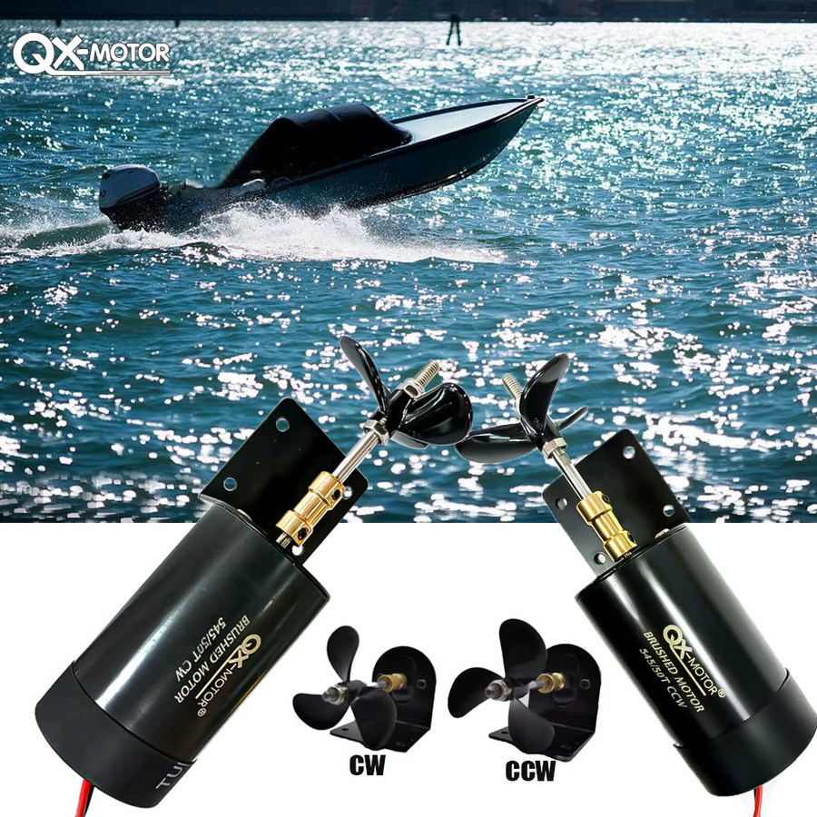 QX-MOTOR Unterwasserstrahlruder, Hochleistungs-Bürstenmotor, Metall, Schwarz - Bild 1