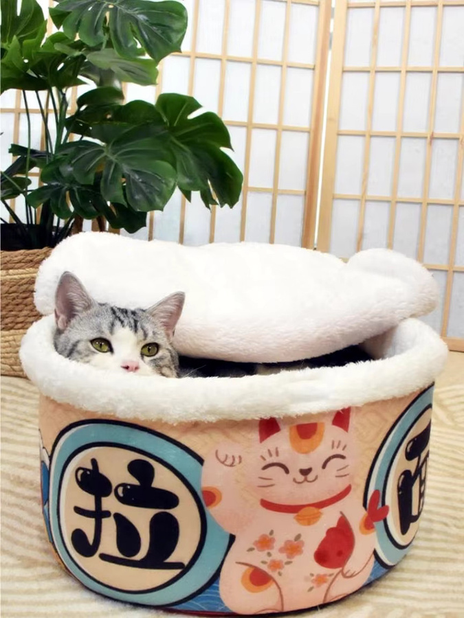 Booteely Kuschelbett für Hunde und Katzen in Multicolour mit orientalischem Design - Bild 4