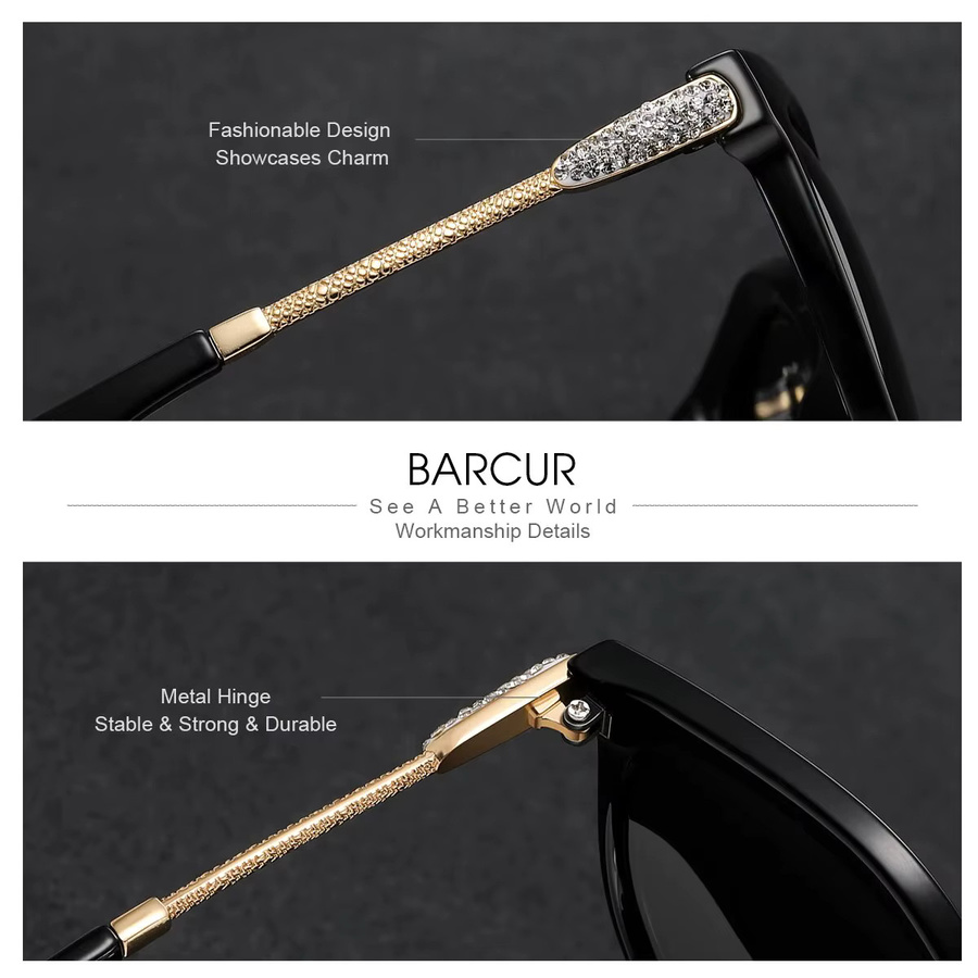 BARCUR Sonnenbrille Cat Eye, polarisiert, Damen, Vollrand - Bild 2