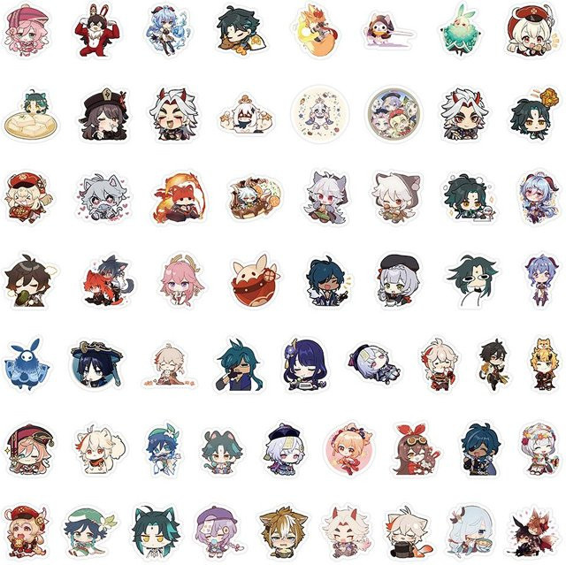 Yiran toy 1 Genshin Impact Aufkleber 60-teiliges Set multicolour - Bild 1